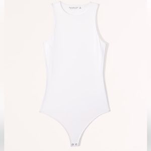 NWT Abercrombie & Fitch White High Neck Bodysuit - Size Small